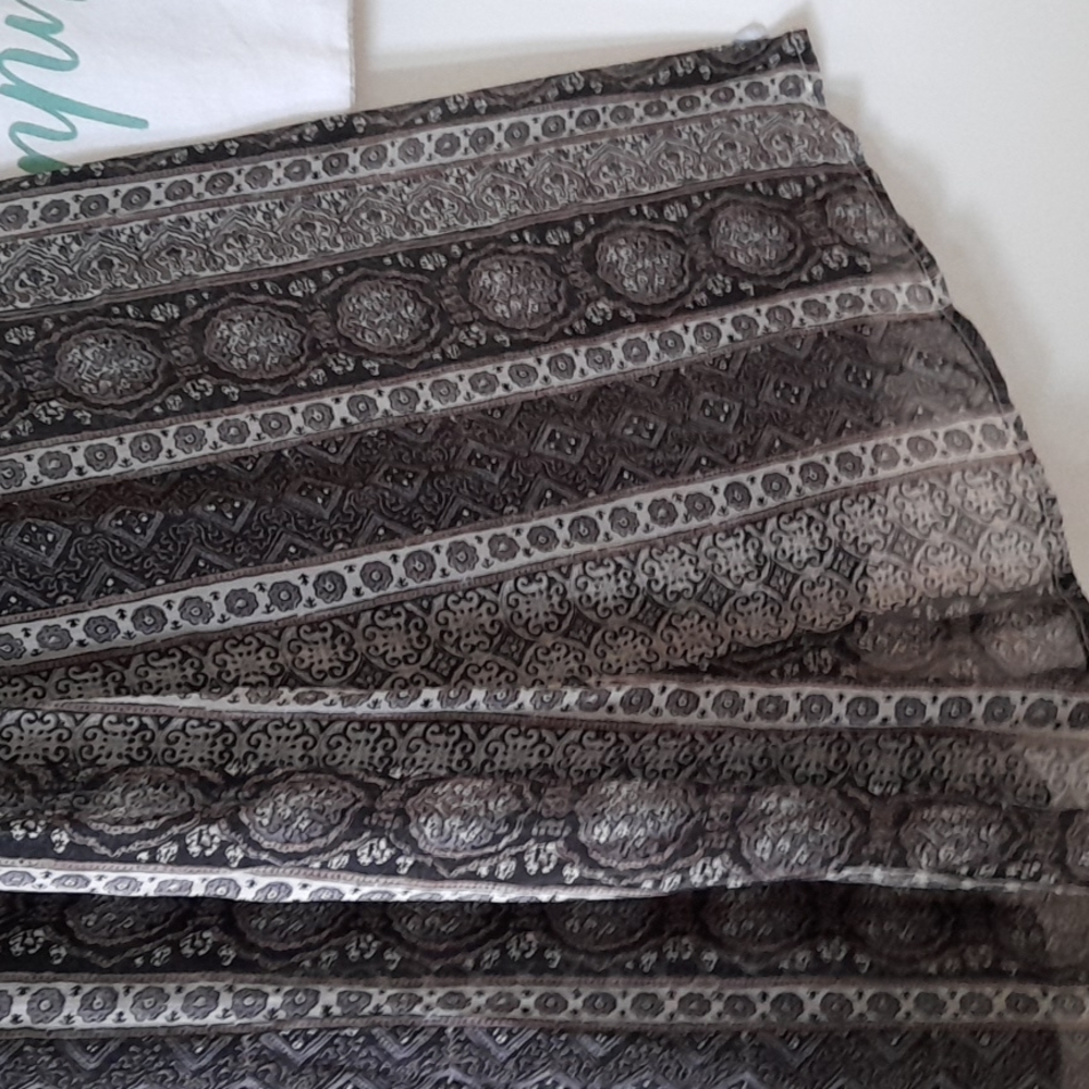 ABERCROMBIE AND FITCH Boho Sheer Chiffon Printed High Waisted Maxi Skirt - Picture 8 of 11